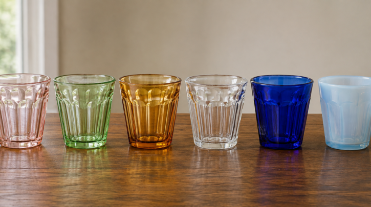 Illustration of the range of documented Depression glass colors